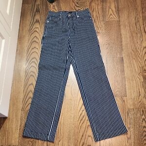 Judy Blue Navy and White Striped Straight Leg Pants 11/30